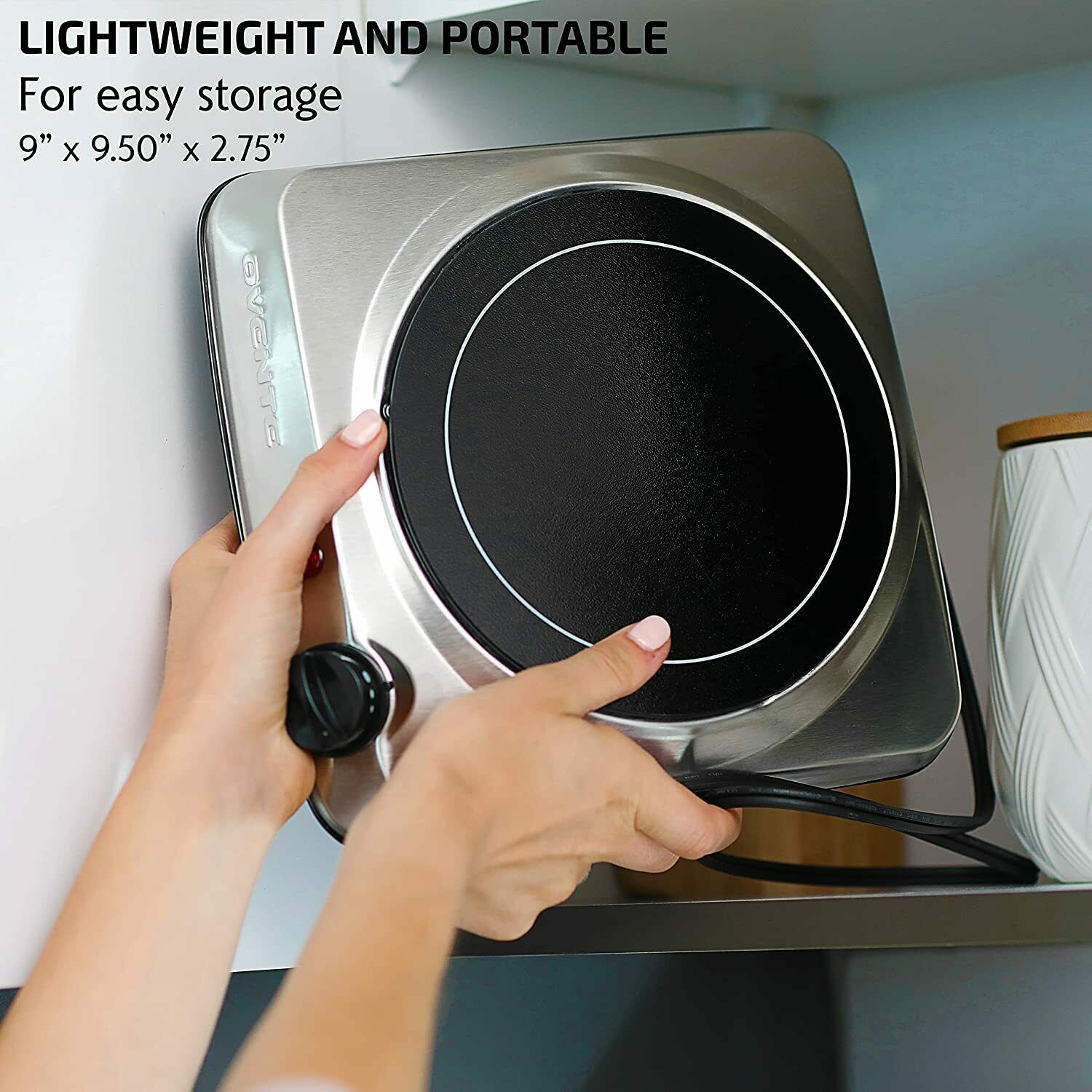 Ovente Electric Glass Infrared Burner 7 Inch Single Hot Plate Silver BGI101S - Fresh Stock Dated February 2026