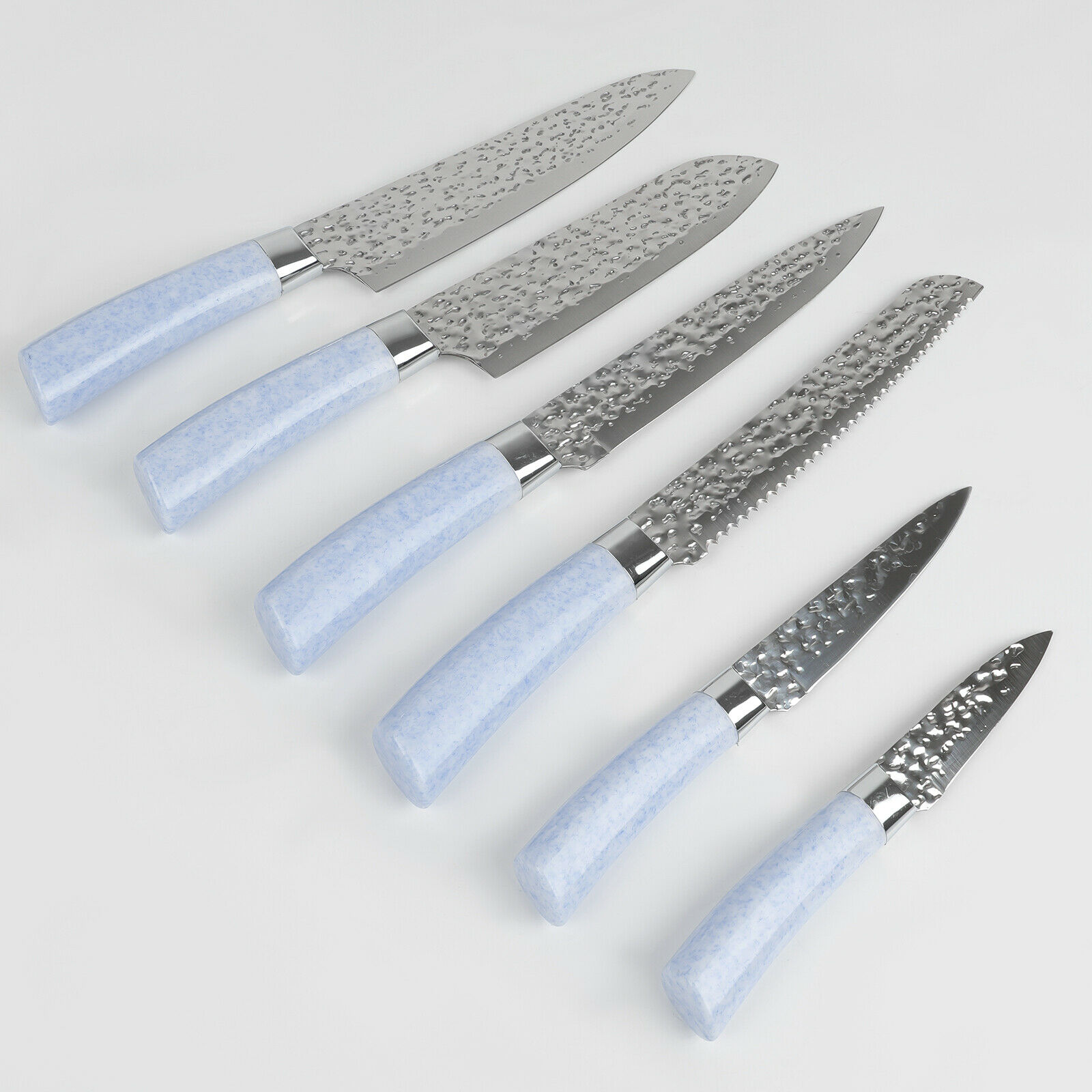 7PC Knife Set Stainless Steel Non-Stick Kitchen Chef Knives Set w/ Acrylic Stand - Fresh Stock Dated February 2026
