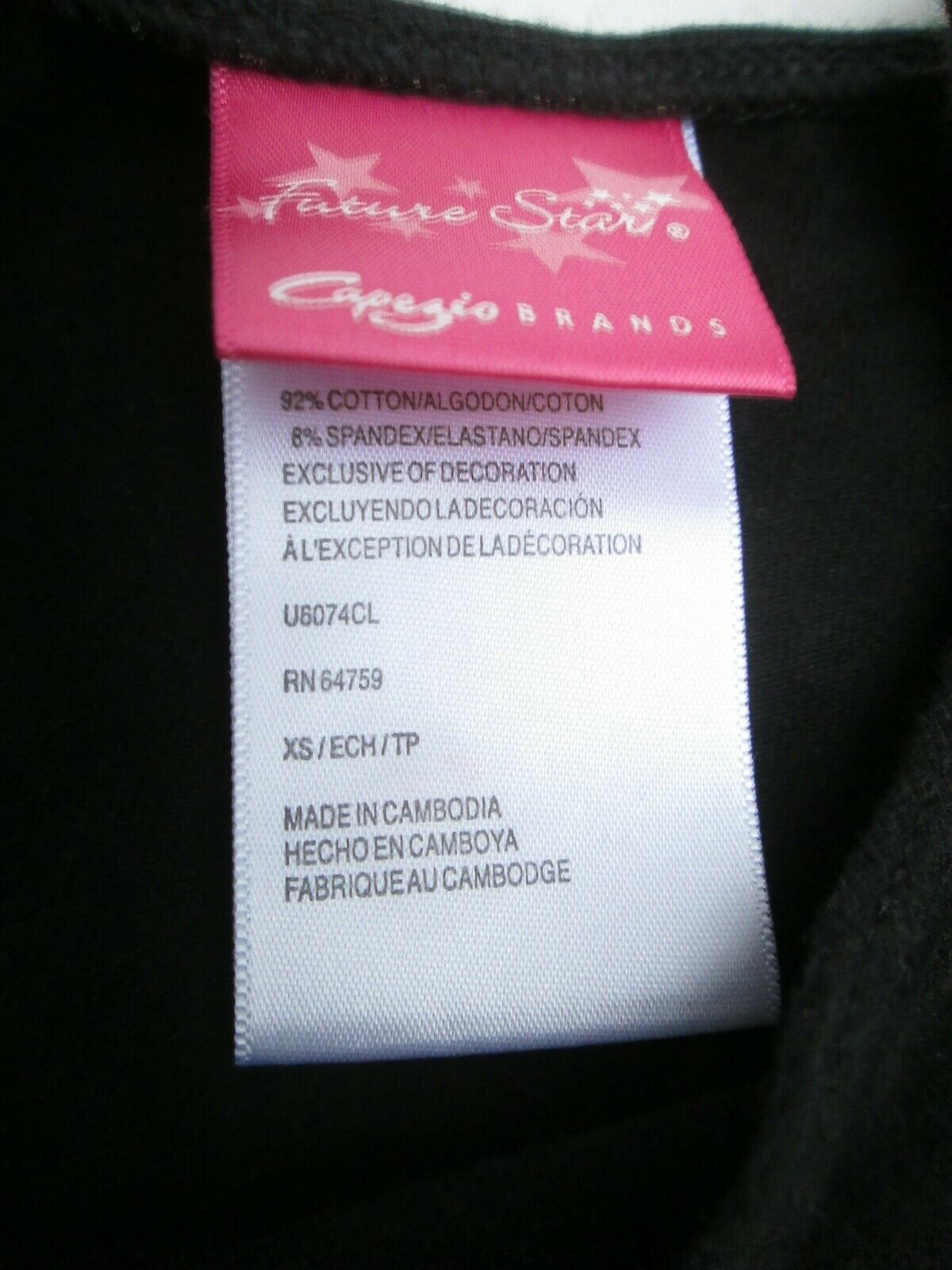 ❤ FUTURE STAR CAPEZIO girls black leotard XS dance cotton FREESHIP - Fresh Stock Dated December 2025