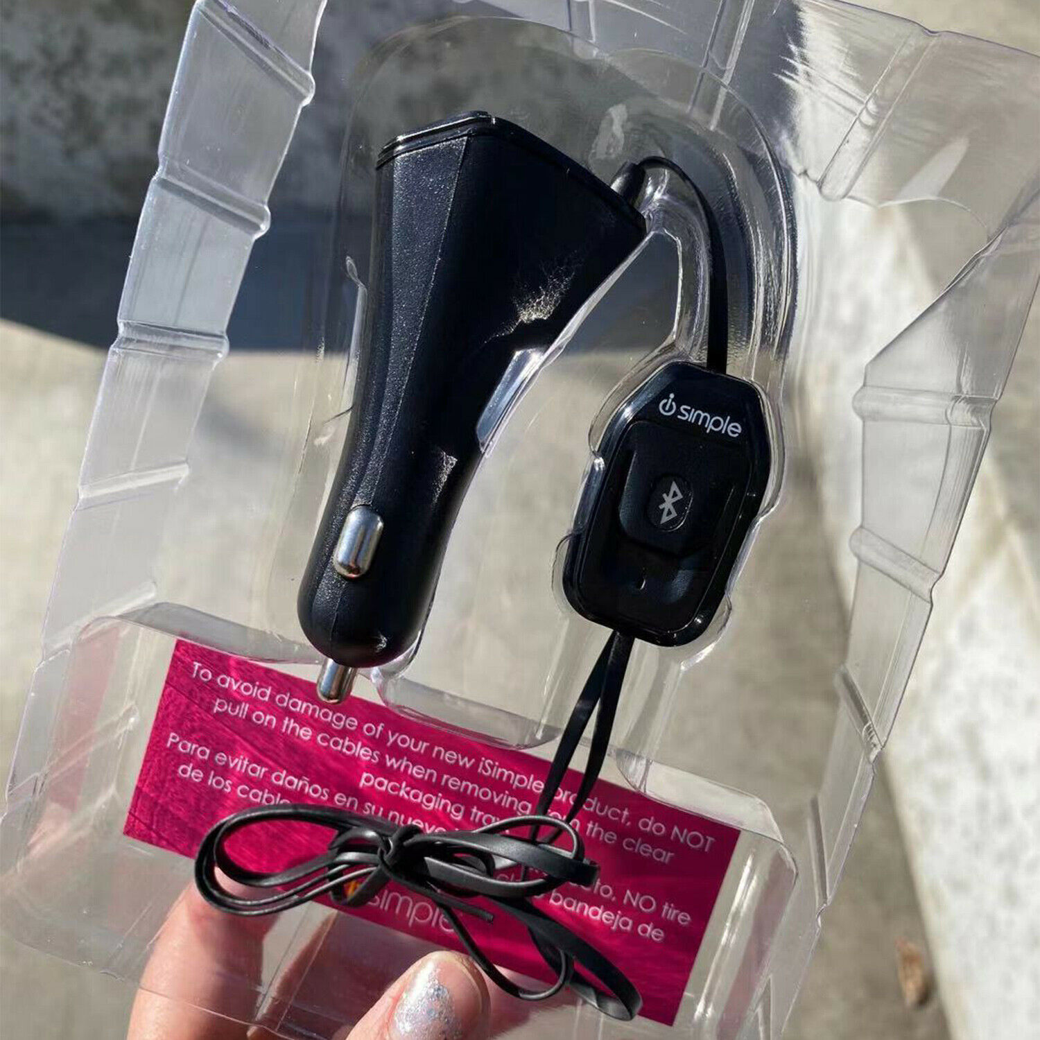 iSimple 3m BluStream Bluetooth FM Modulator Black BT43IS Hands Music Stream - Fresh Stock Dated December 2025