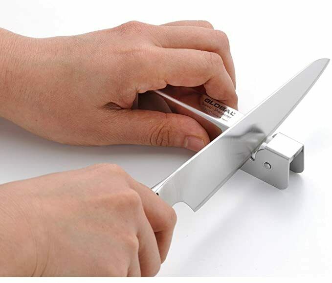 Global Japanese Chef Kinfe Santoku Petty Speed sharpener 3set GST-B46 Double-edg - Fresh Stock Dated January 2026