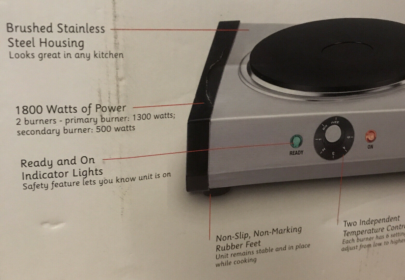CUISINART CB-60 Cast-Iron Double Burner, Stainless Steel Portable Countertop NEW - Fresh Stock Dated February 2026