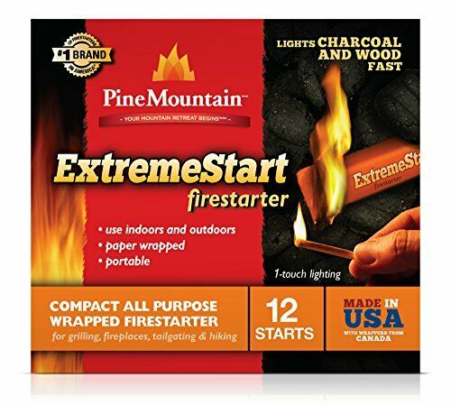 Pine Mountain ExtremeStart Wrapped Starters, 12 Starts Firestarter Log for Campf - Fresh Stock Dated January 2026