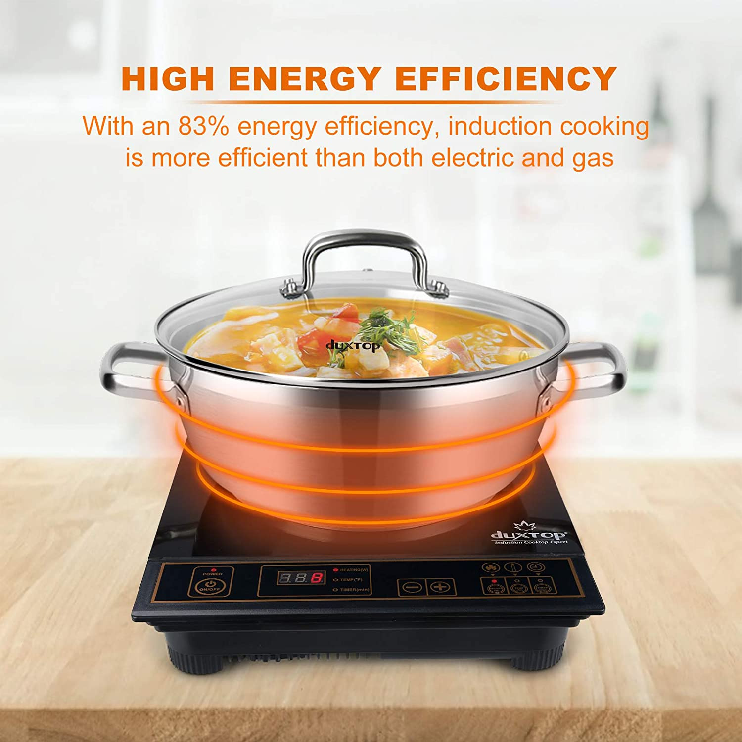 1800W Portable Induction Cooktop, Countertop Burner Included 5.7 Quarts Professi - Fresh Stock Dated February 2026