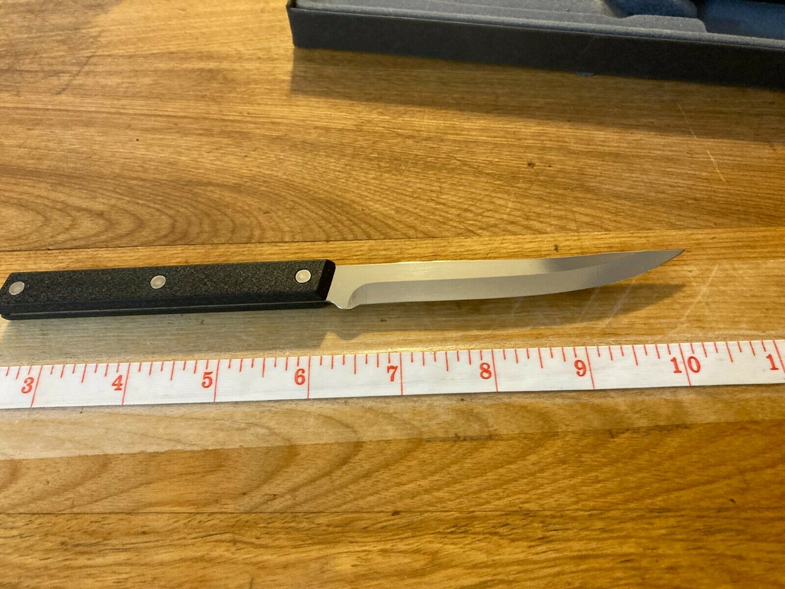 Vintage Rada Cutlery Steak Knives Stainless Steel W/ 3 Rivet Black Alum. Handles - Fresh Stock Dated January 2026