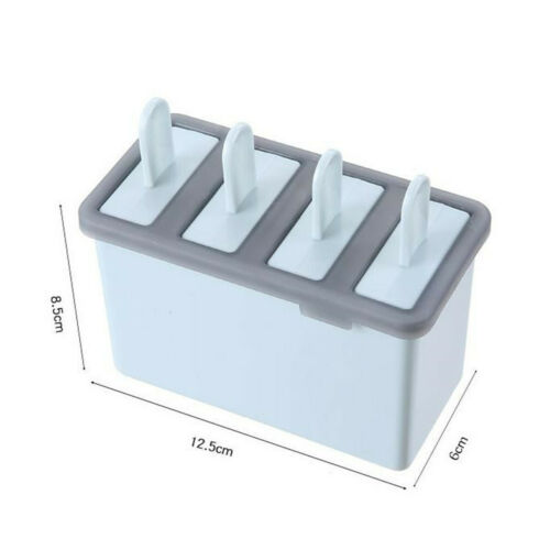 4 Cell Silicone Popsicle Mold Frozen Ice Cream Mould Pop Lolly Tray Ice Making - Fresh Stock Dated February 2026