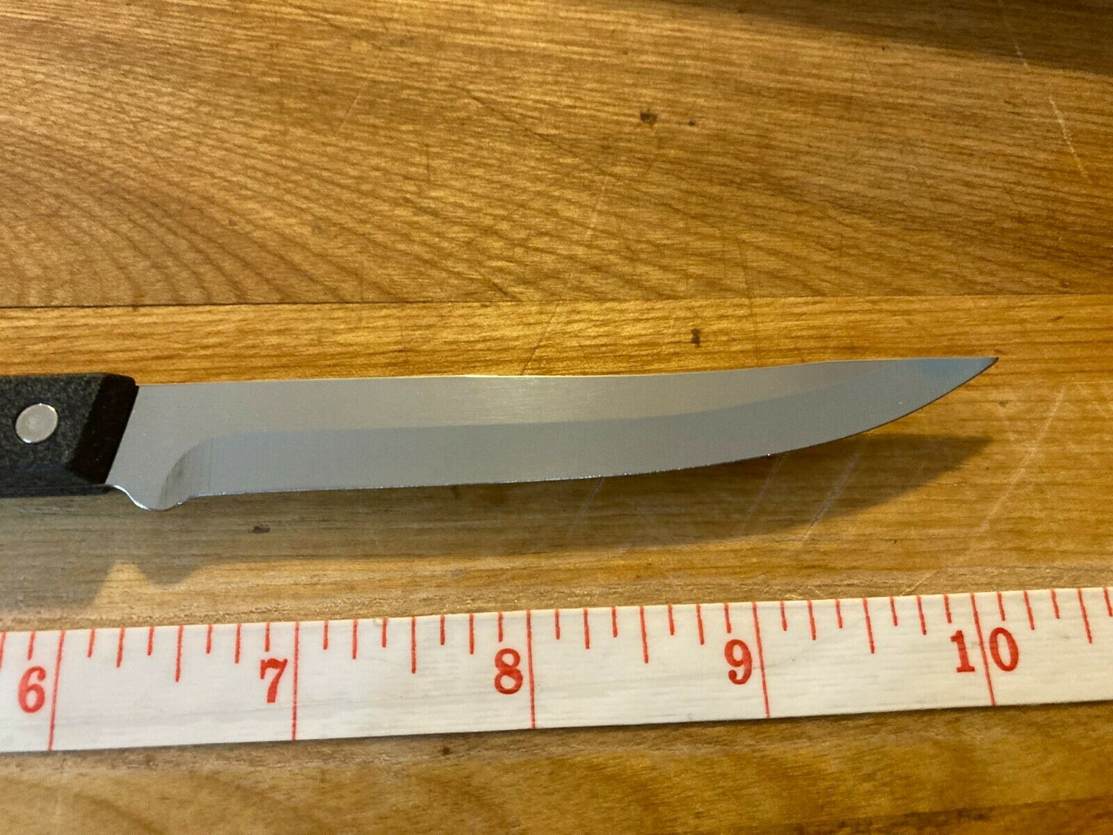 Vintage Rada Cutlery Steak Knives Stainless Steel W/ 3 Rivet Black Alum. Handles - Fresh Stock Dated January 2026