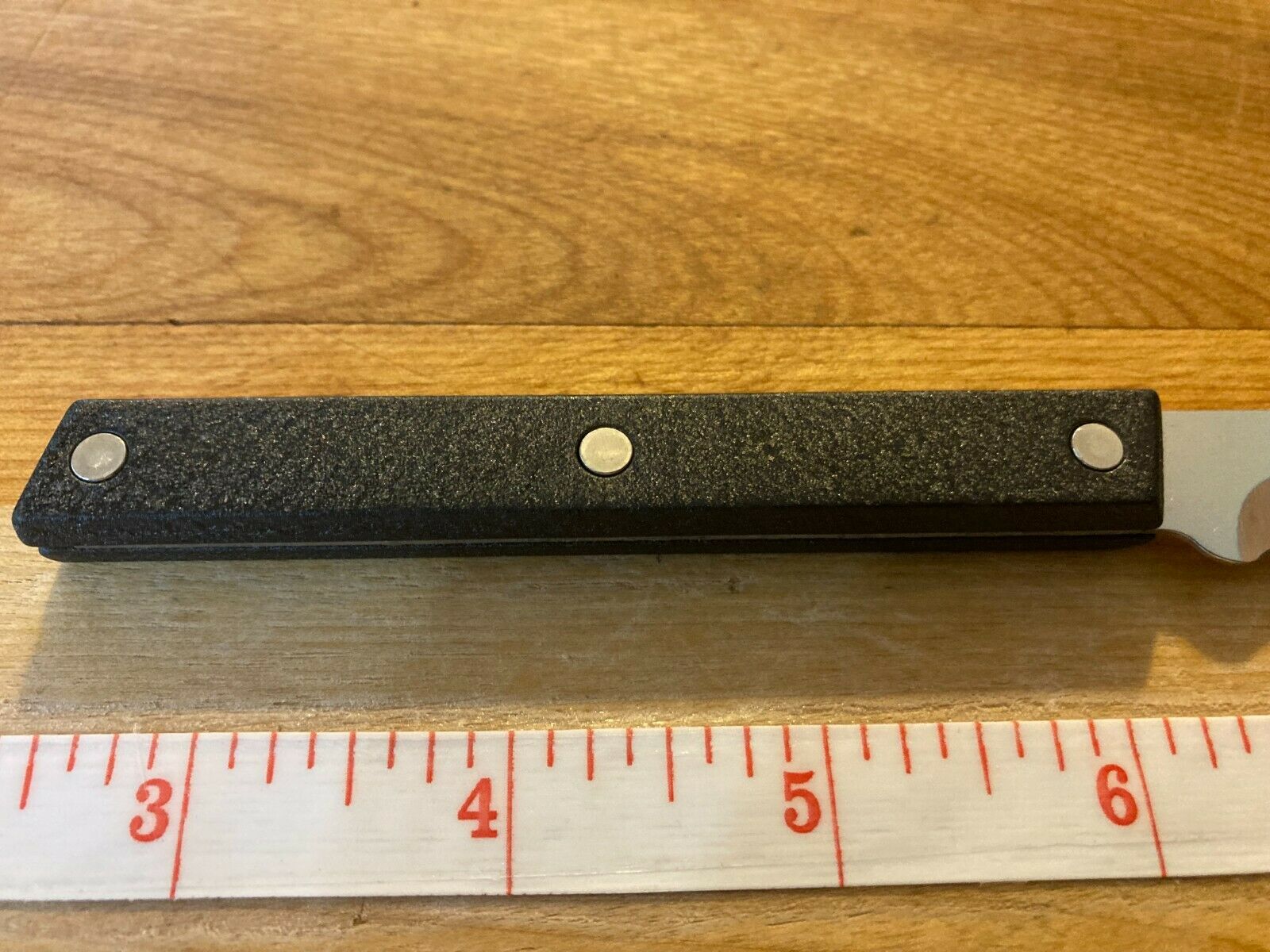 Vintage Rada Cutlery Steak Knives Stainless Steel W/ 3 Rivet Black Alum. Handles - Fresh Stock Dated January 2026