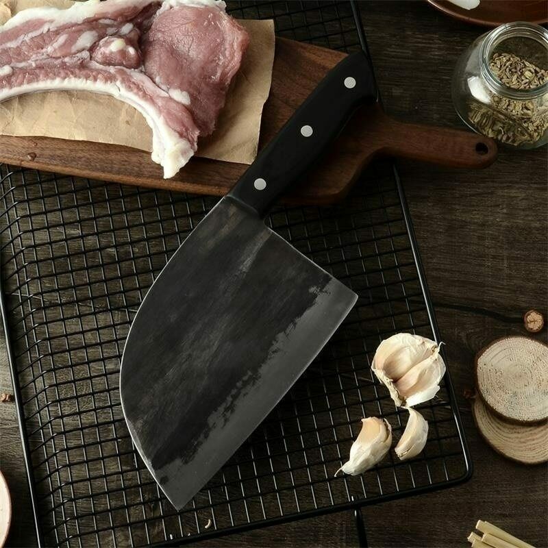 Kitchen Knife Bone Chopper Knife Forged Carbon Steel Chef Knive Kitchen Chopping - Fresh Stock Dated January 2026