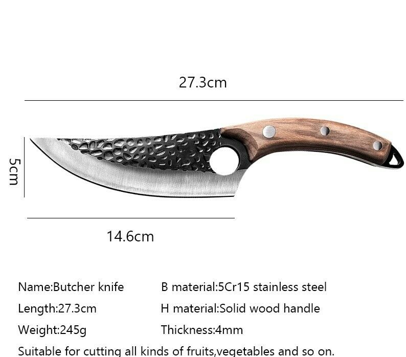 Japanese Hand Forged Cleaver Stainless Steel Boning Knife Kitchen Cooking Knife - Fresh Stock Dated January 2026