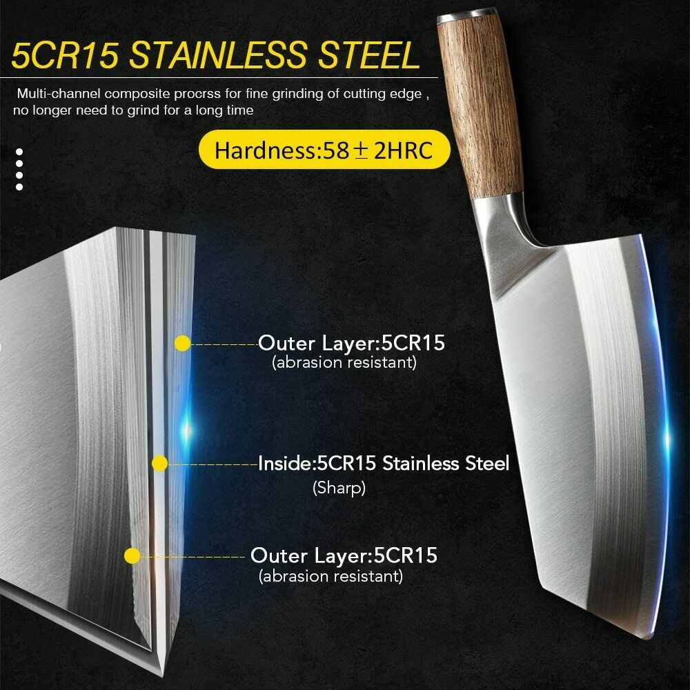 Butcher Knife Stainless Steel Kitchen Knife Japanese Damascus Meat Cleaver Chef - Fresh Stock Dated February 2026