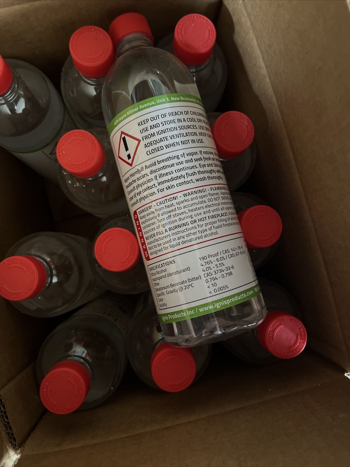 IGNIS Bio Ethanol Fuel 12 Pack Ethanol fireplace fuel 1 Quart each BIO FUEL - Fresh Stock Dated January 2026