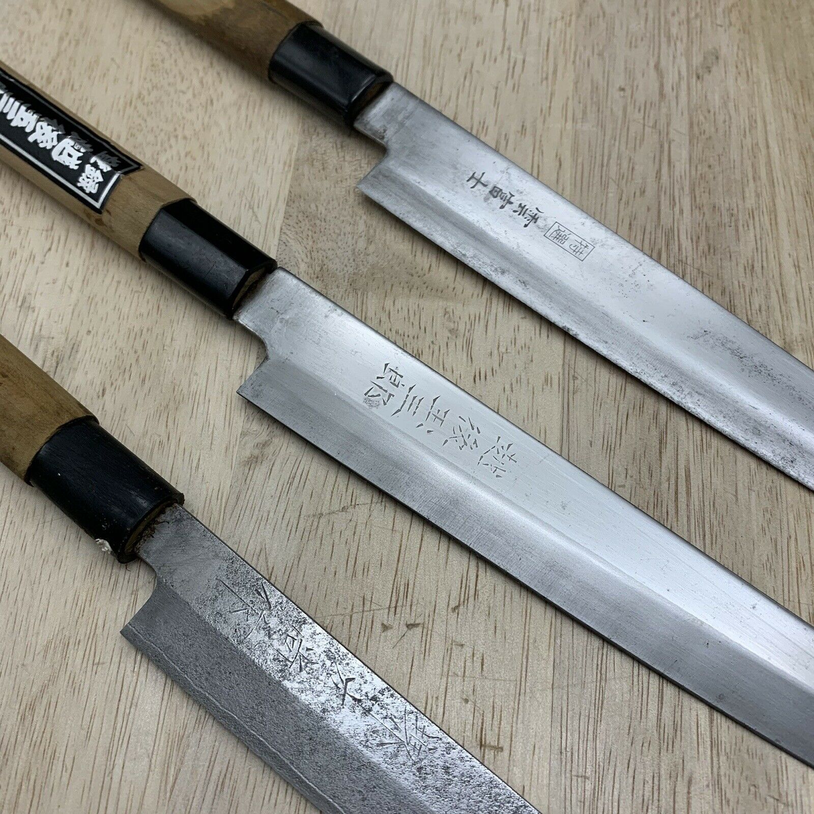 Damaged Lot of three Japanese Chef's Kitchen Knives  From Japan ST499 - Fresh Stock Dated January 2026