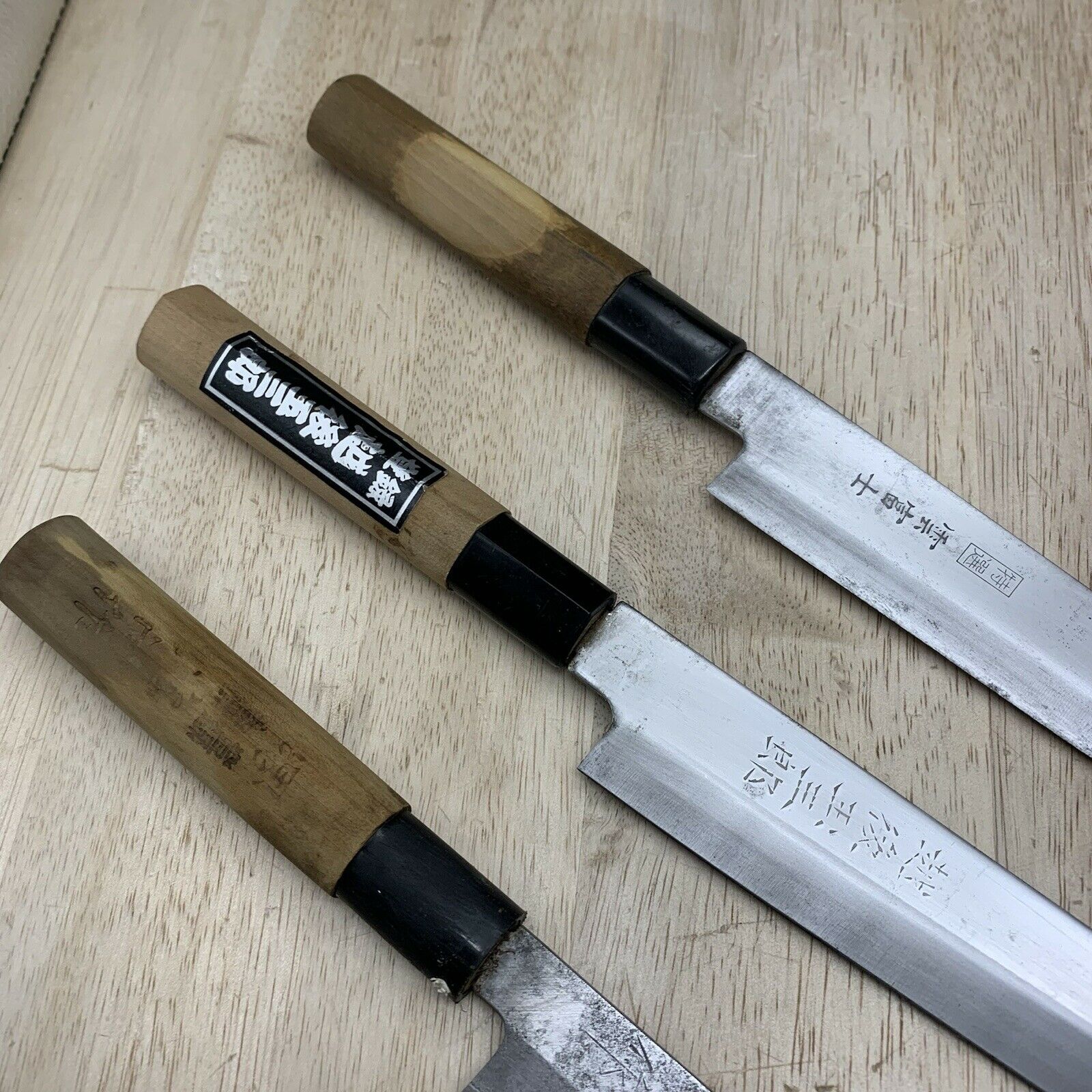 Damaged Lot of three Japanese Chef's Kitchen Knives  From Japan ST499 - Fresh Stock Dated January 2026