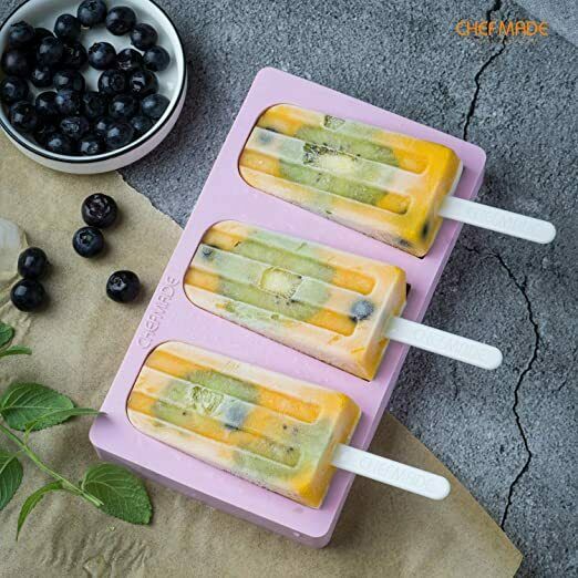 Ice Pop Molds, Silicone Popsicle Maker with Lid and Sticks, Easy-release(Purple) - Fresh Stock Dated February 2026