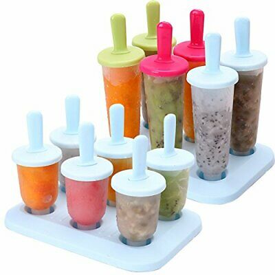 Popsicle Molds Ice Pop Makers Bar Holder Lolly Pops BPA Free Large Mixed 6 Set - Fresh Stock Dated February 2026