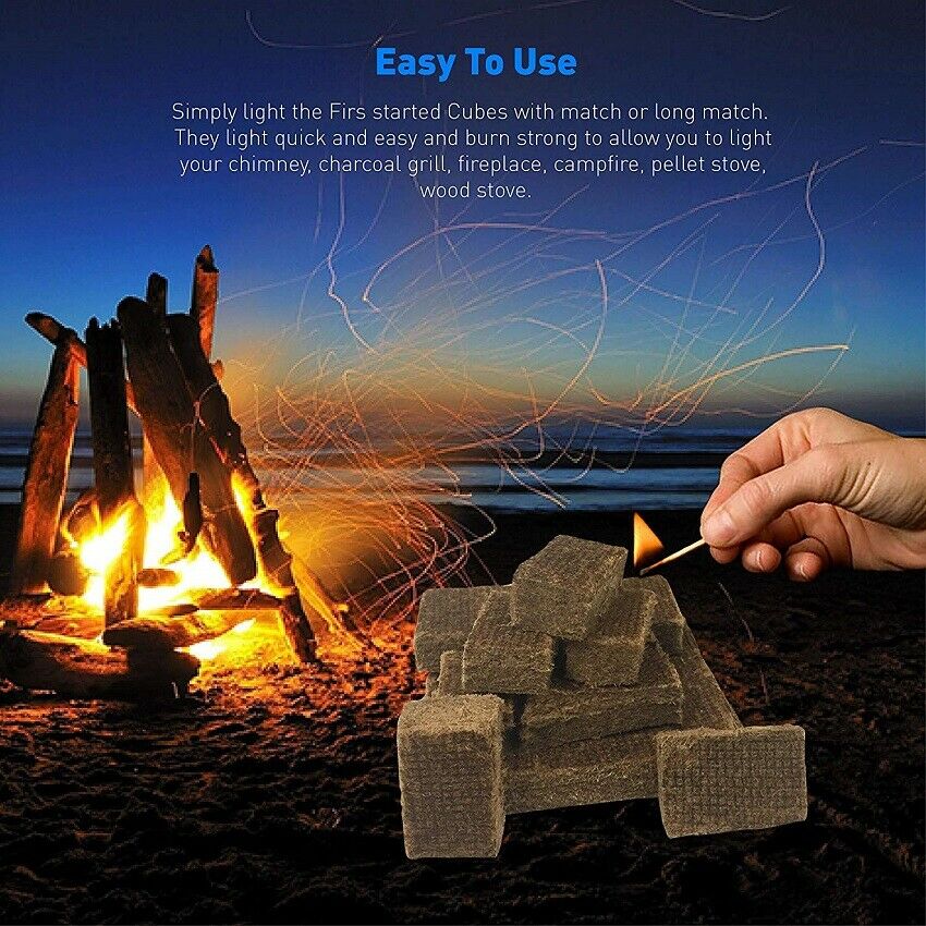 Fire Starter Cubes 168 Pieces Eco Squares Lighter for Charcoal Grill Fireplace - Fresh Stock Dated January 2026