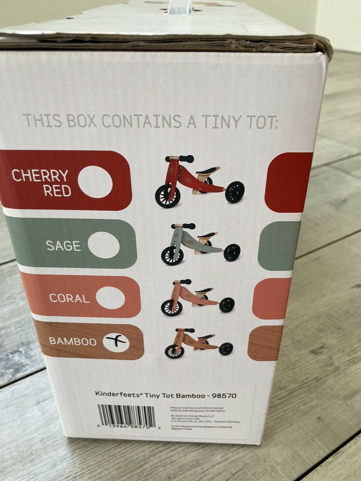 kinderfeets tinytot trike & pushbike bamboo - Fresh Stock Dated January 2026