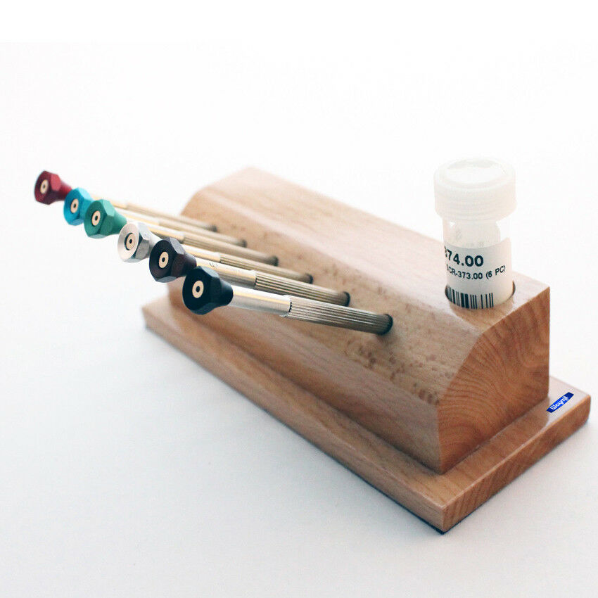 Screwdriver Set W/ Reversible Blade In Wooden Stand 6 Pc Set watchmaker tool - Fresh Stock Dated December 2025