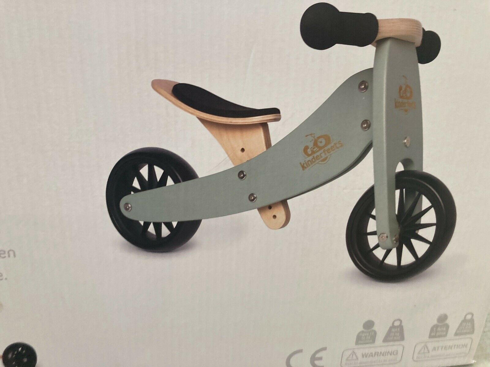 kinderfeets tinytot trike & pushbike bamboo - Fresh Stock Dated January 2026