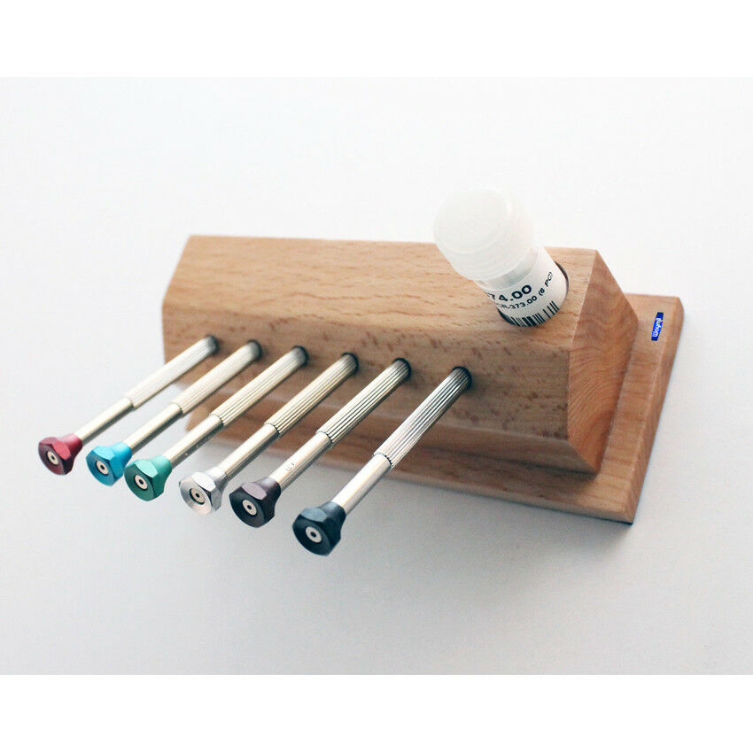 Screwdriver Set W/ Reversible Blade In Wooden Stand 6 Pc Set watchmaker tool - Fresh Stock Dated December 2025