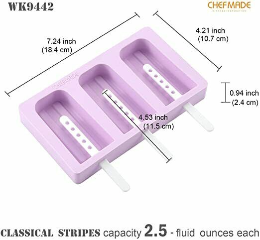 Ice Pop Molds, Silicone Popsicle Maker with Lid and Sticks, Easy-release(Purple) - Fresh Stock Dated February 2026