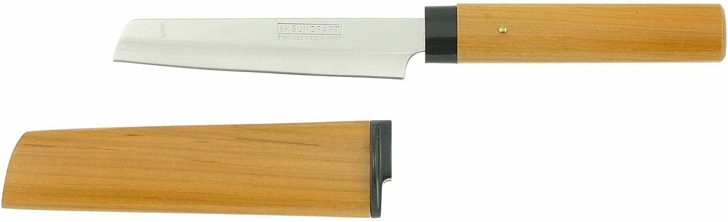 Kotobuki Japanese Kitchen Cheese Knife Brown Wood Handle Cover Made in Japan - Fresh Stock Dated January 2026