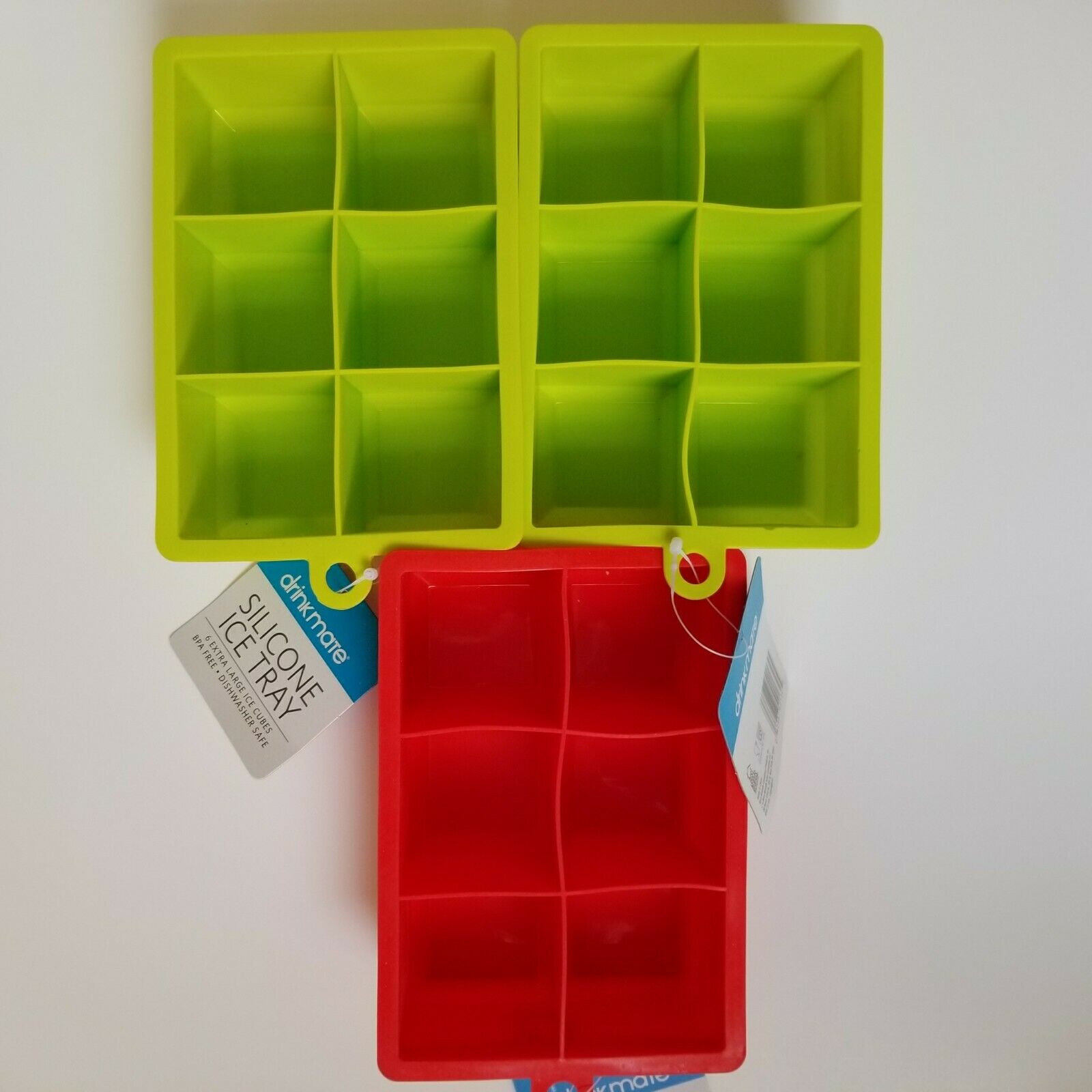 3 Big Block 6 Slot Ice Cube Mold Silicone Extra Large Tray Whiskey Stones Soap - Fresh Stock Dated February 2026