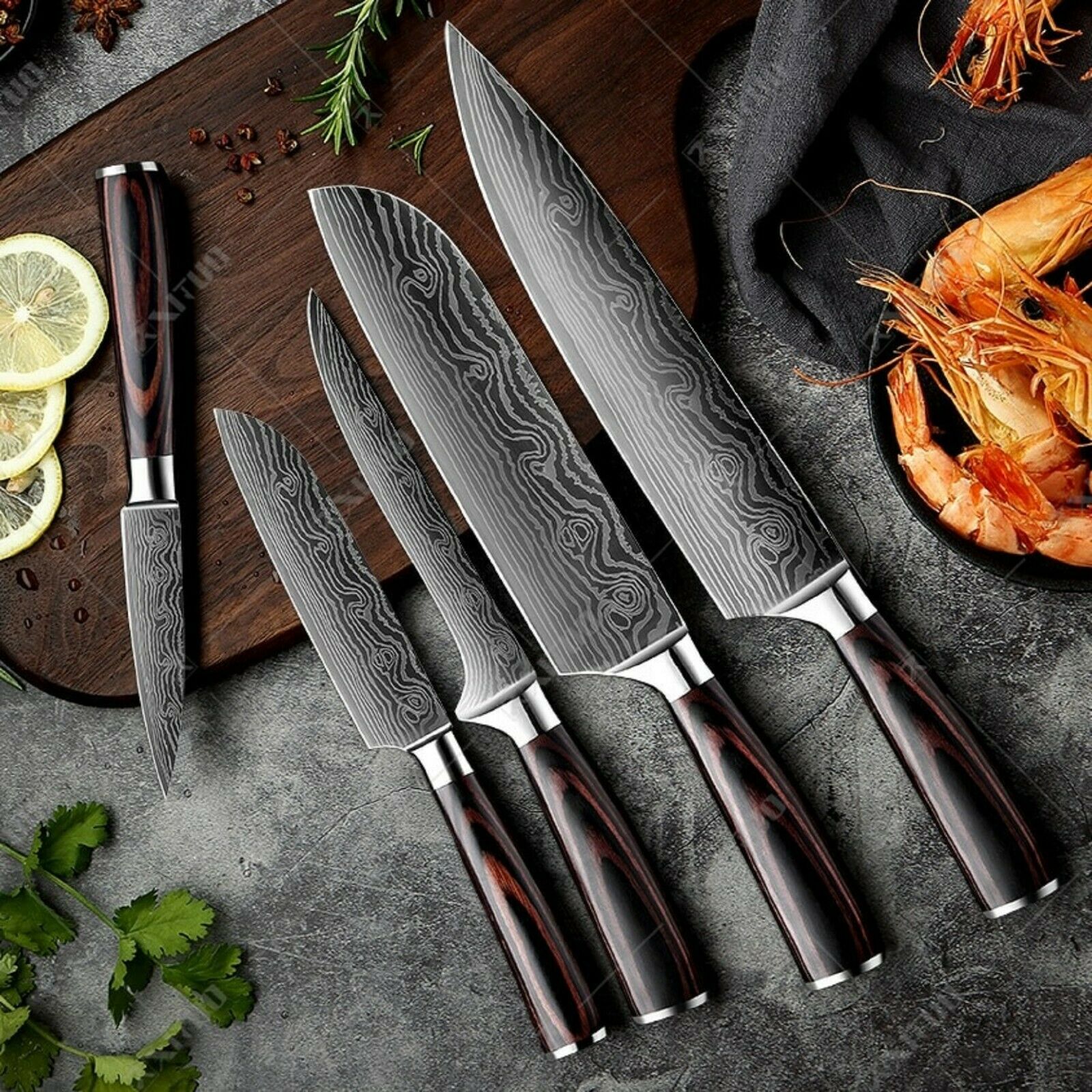 Kitchen Knife set Professional Stainless Steel Damascus Cleaver Japan Chef - Fresh Stock Dated January 2026