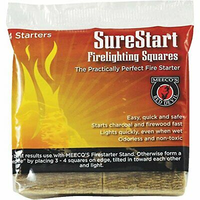 MEECO'S RED DEVIL 420 SureStart Firelighting 4 Pack Fire Starter Squares USA M.. - Fresh Stock Dated December 2025