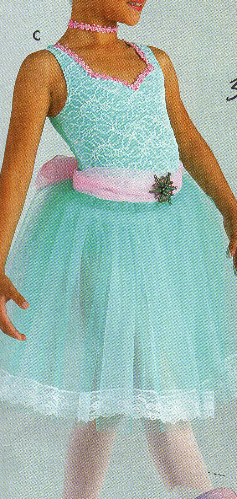 romantic length ballet costume brooch included child Sz Small 4-6m Mint Green - Fresh Stock Dated December 2025