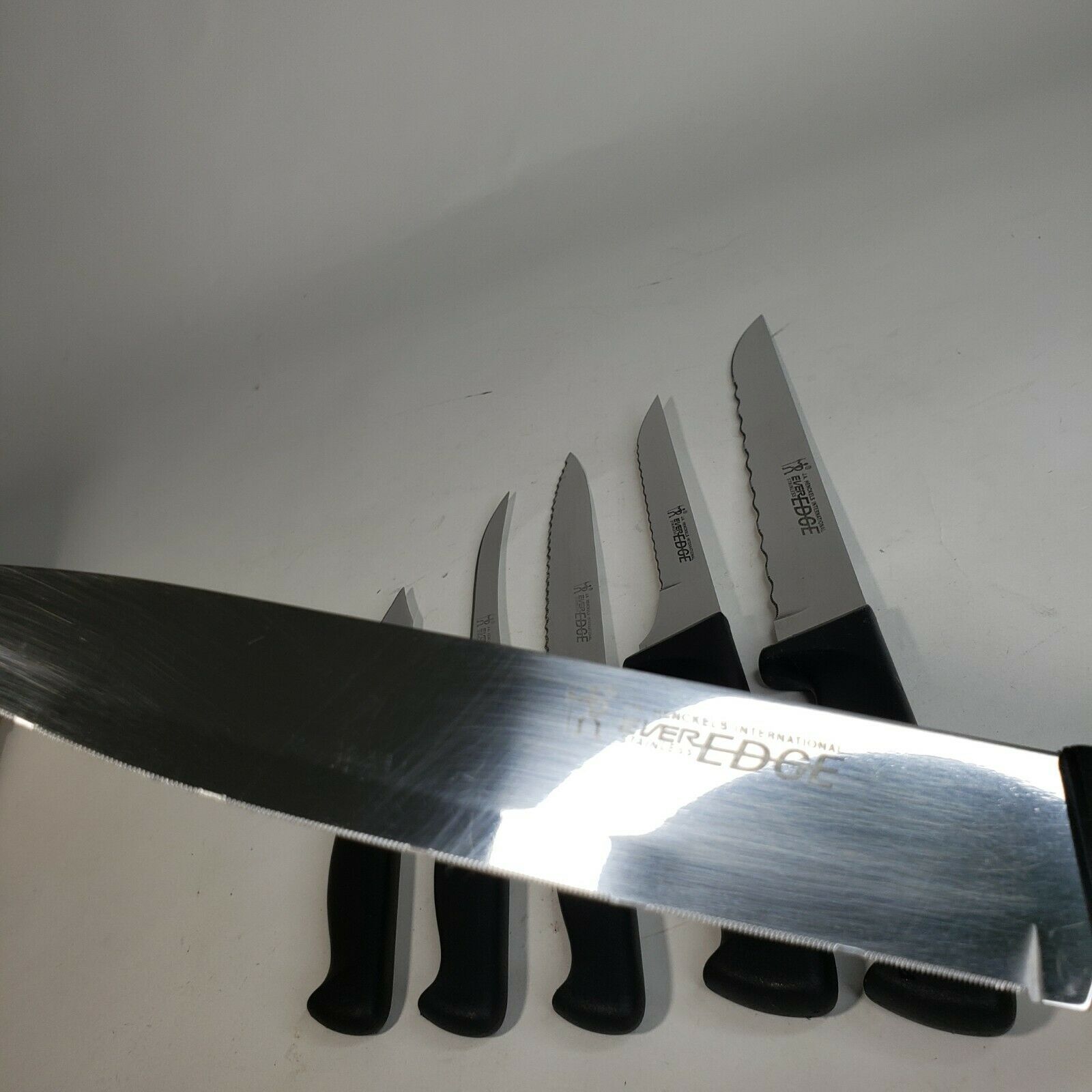 J A Henckels Everedge 6 Knife Kitchen Set w/ Block Chef's Fillet Paring Boning - Fresh Stock Dated February 2026