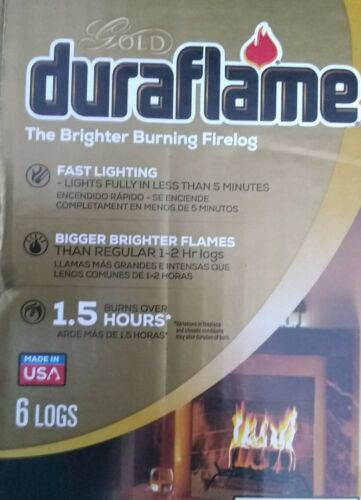 Duraflame Gold Ultra Premium Fast Lighting Log 2.5 Lb 6 Count Case Free Shipping - Fresh Stock Dated December 2025