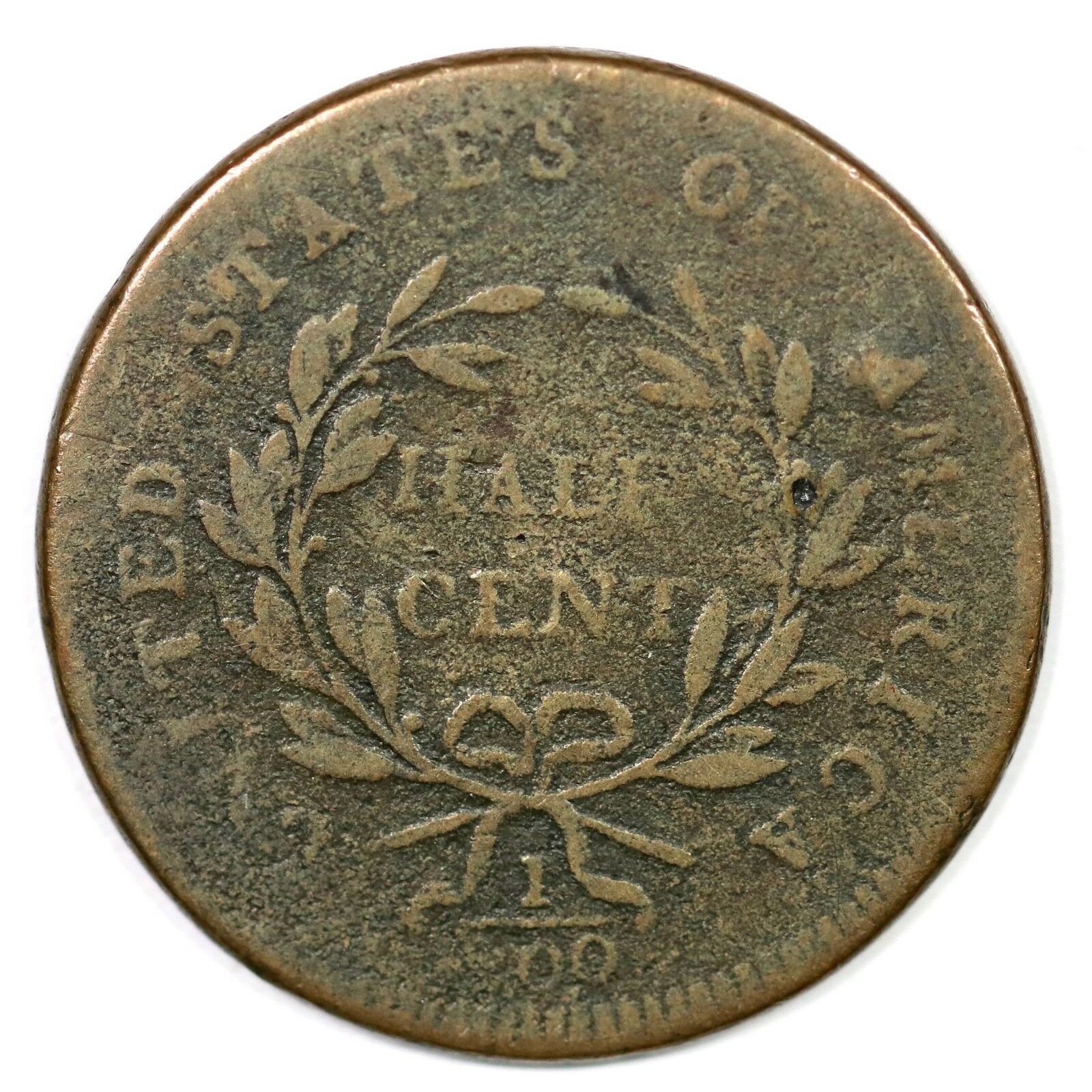 1797 C-3a R-3 Plain Edge Low Head Liberty Cap Half Cent Coin 1/2c - Fresh Stock Dated December 2025