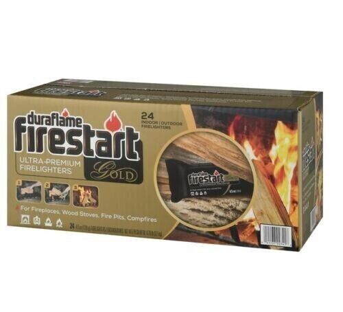 Duraflame Firestart Gold Ultra Premium Fire Starter 24-Pk Just light the wrapper - Fresh Stock Dated January 2026