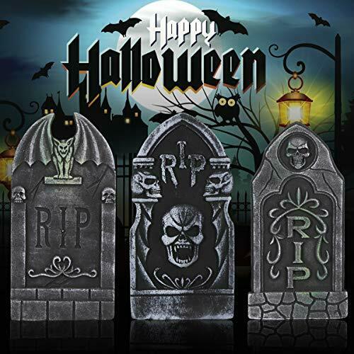 5PCS Halloween Foam RIP Graveyard Tombstones Halloween Yard Decorations Lawn - Fresh Stock Dated February 2026