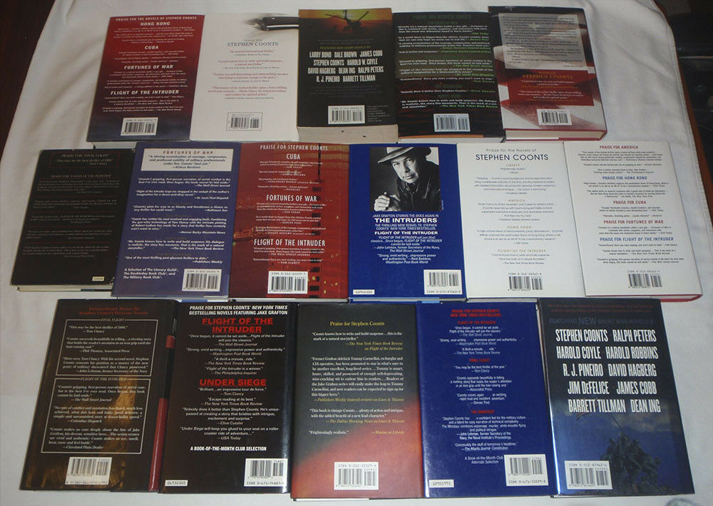 pick one - Stephen Coonts - JAKE GRAFTON - hardcover books - HC DJ pb firewood - Fresh Stock Dated January 2026