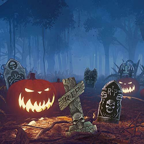5PCS Halloween Foam RIP Graveyard Tombstones Halloween Yard Decorations Lawn - Fresh Stock Dated February 2026
