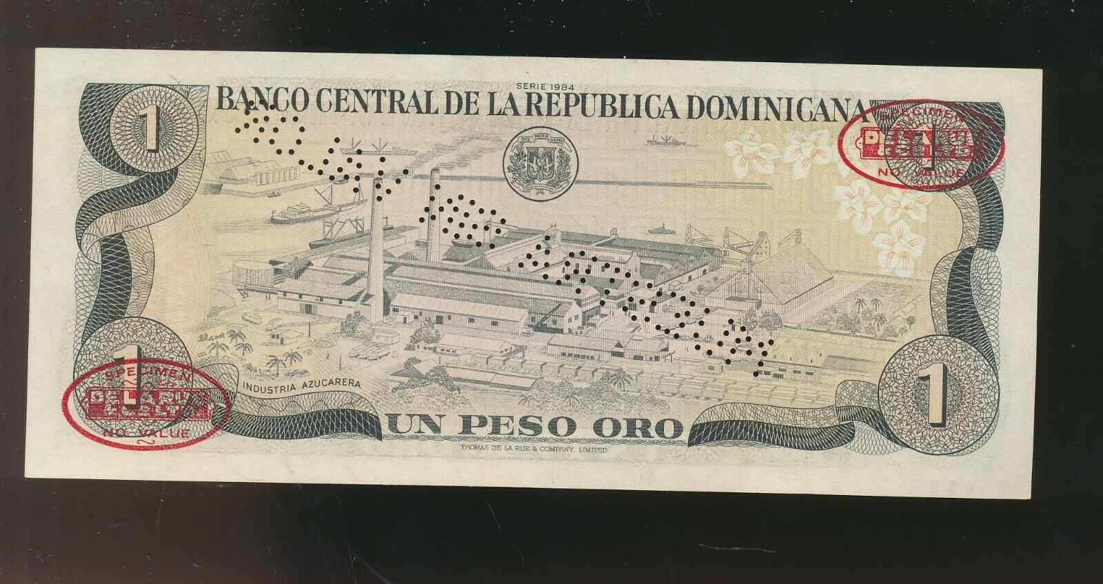 Dominican Republic - 1 PESOS -  1994 CU - SCARCE SPECIMEN - ZERO SERIAL NUMBERS - Fresh Stock Dated December 2025