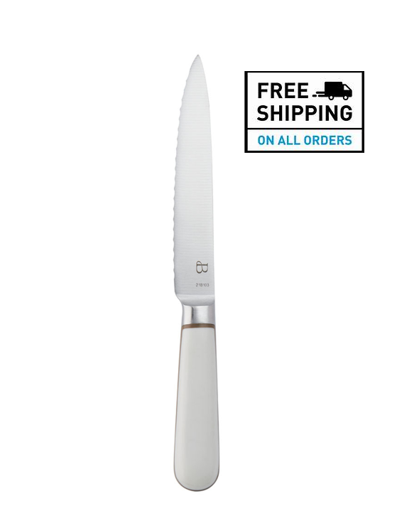 Beautiful 12-piece Kitchen Knife Block Set in White - Fresh Stock Dated January 2026