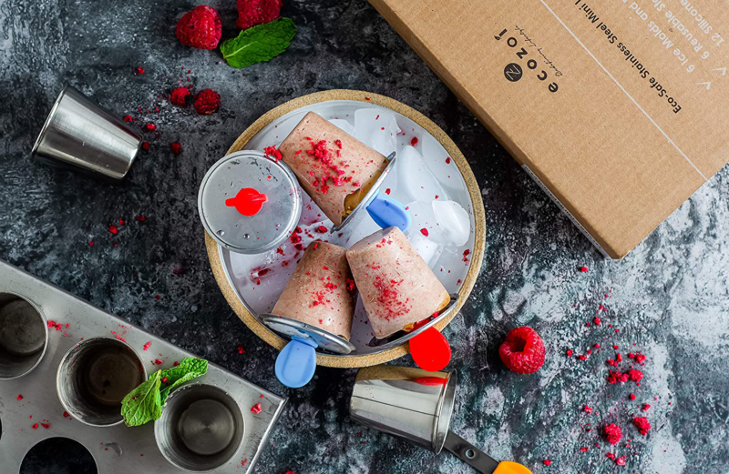 Stainless Steel Ice Popsicle Molds And Rack - 6 Round With Steel Sticks Mini - Fresh Stock Dated February 2026