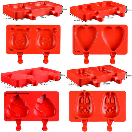 Silicone Ice Cream Mold Frozen Ice Lolly Maker Mould Tray  DIY Juice Popsicle - Fresh Stock Dated February 2026