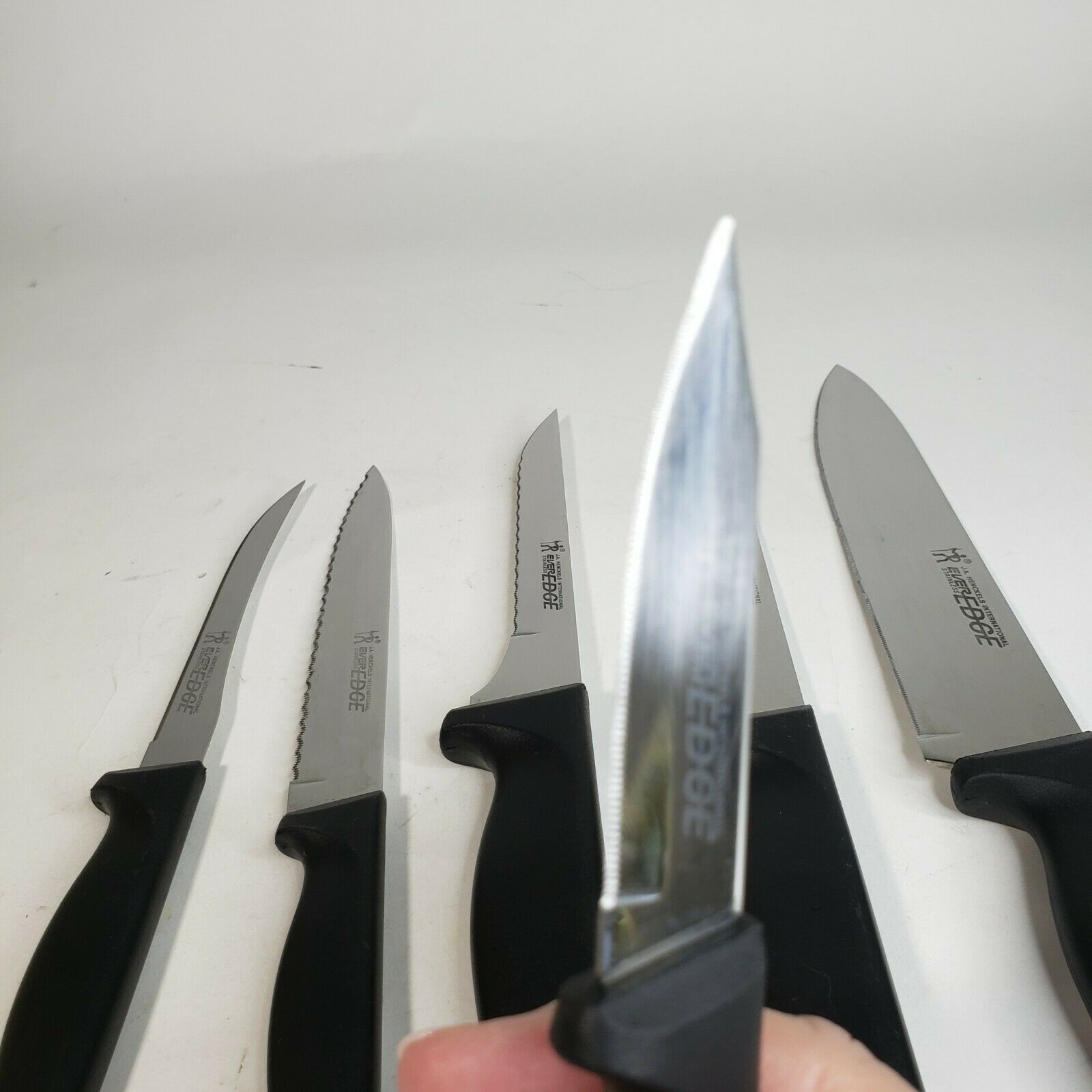 J A Henckels Everedge 6 Knife Kitchen Set w/ Block Chef's Fillet Paring Boning - Fresh Stock Dated February 2026