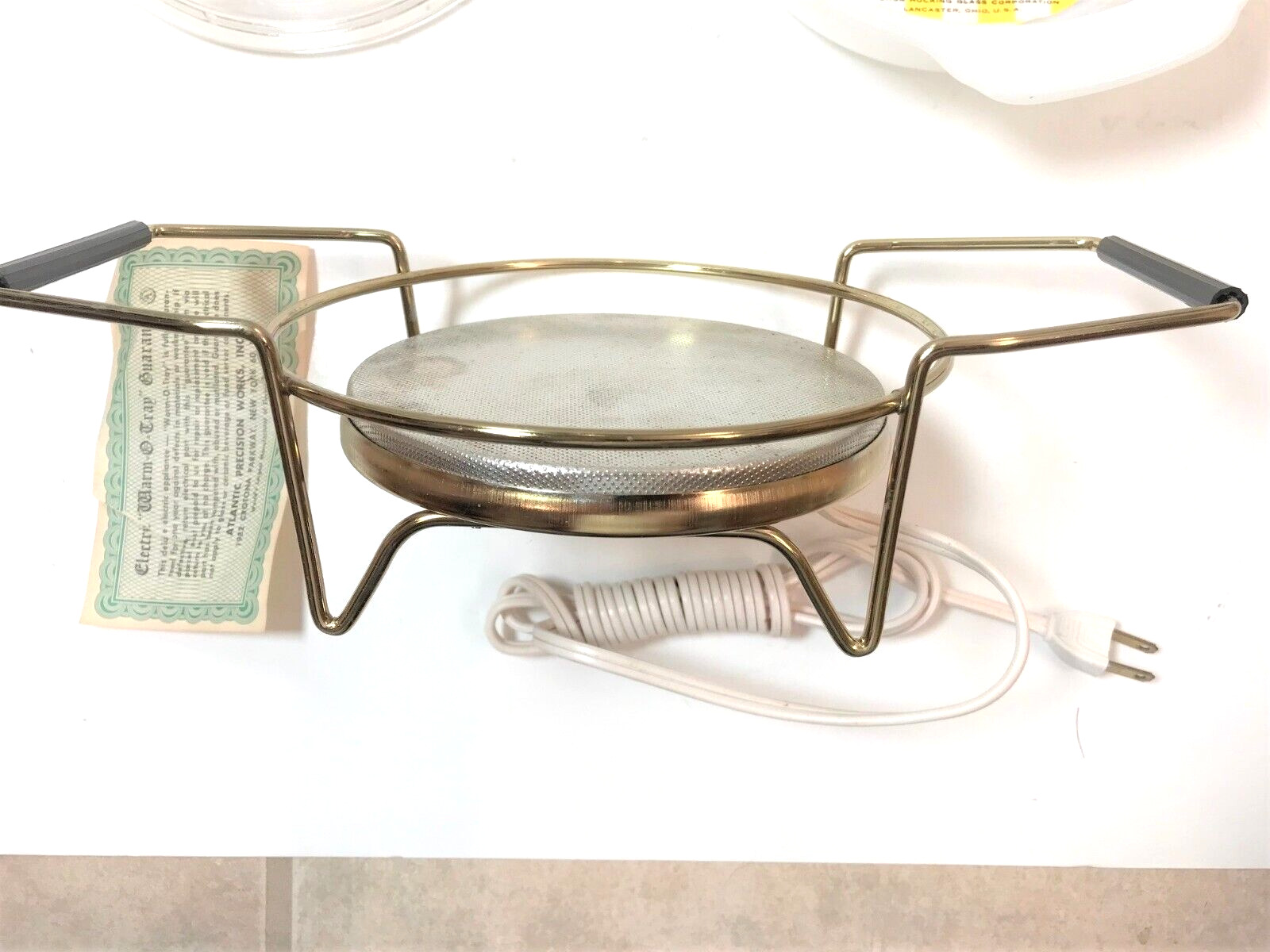 NIB VTG. WARM-O-TRAY FIRE KING 1 1/2 QT CASSEROLE DISH warming buffet food serve - Fresh Stock Dated February 2026