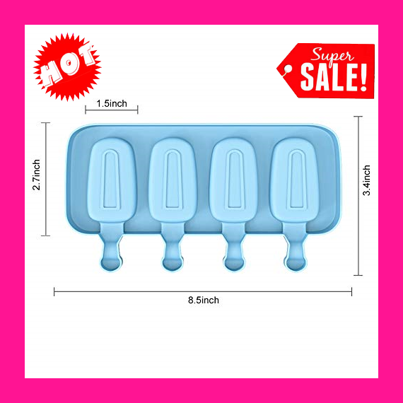 Moldes De Silicona Para Helados Paletas Ice Cream Molds Dulces Tortas Set-2 4Pcs - Fresh Stock Dated February 2026