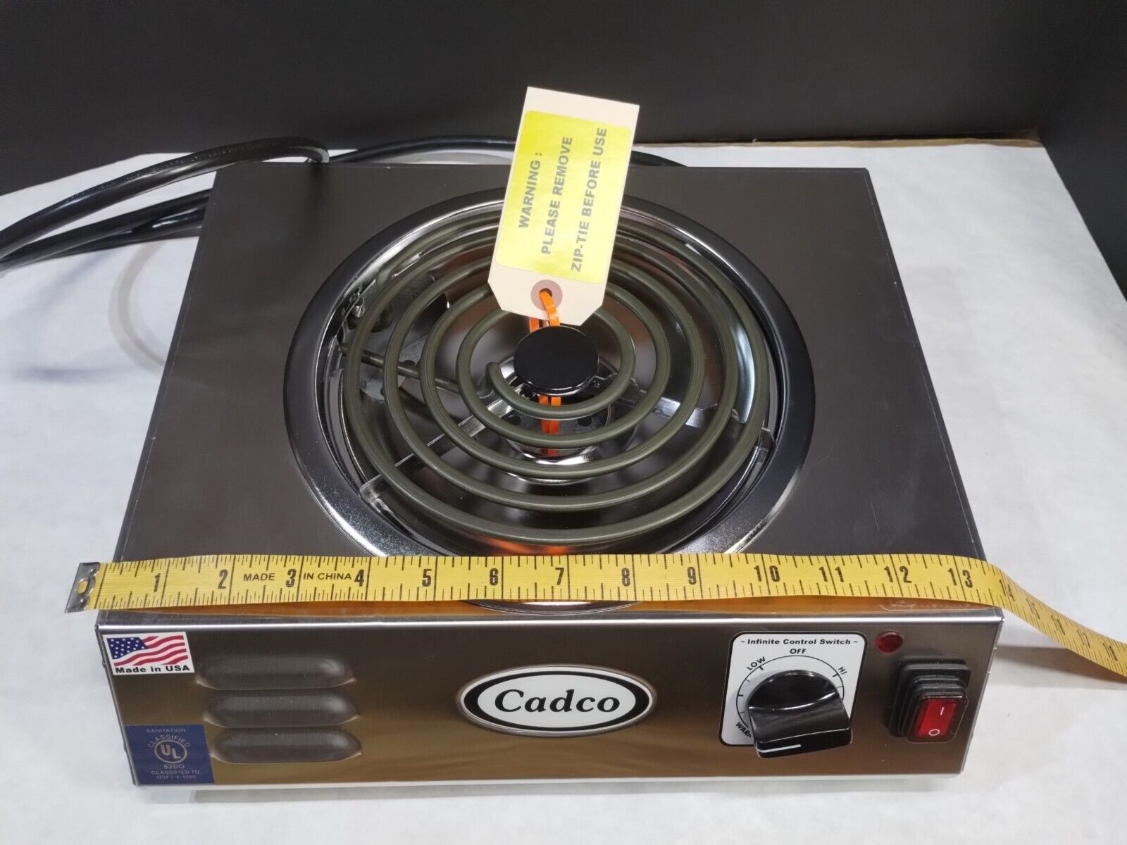 CADCO CSR-3T NEW HOT PLATE PORTABLE BURNER 120V STAINLESS STEEL HI POWER SINGLE - Fresh Stock Dated February 2026