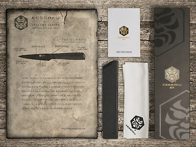 Kessaku 4-Inch Paring Knife - Spectre Series - AUS-8 High Carbon Stainless Steel - Fresh Stock Dated January 2026