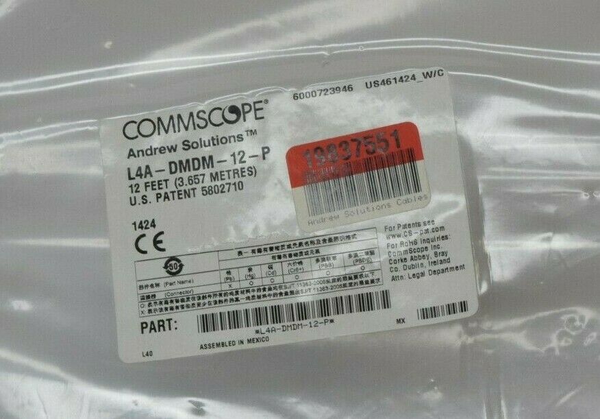 CommScope Andrew L4A-DMDM-12-P 12' FT LDF4-50 Low PIM DM 7-16 DIN - Fresh Stock Dated December 2025
