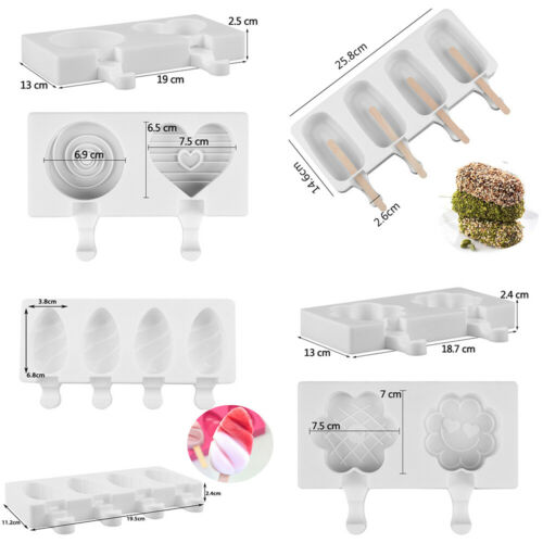 Silicone Ice Cream Mold Frozen Ice Lolly Maker Mould Tray  DIY Juice Popsicle - Fresh Stock Dated February 2026