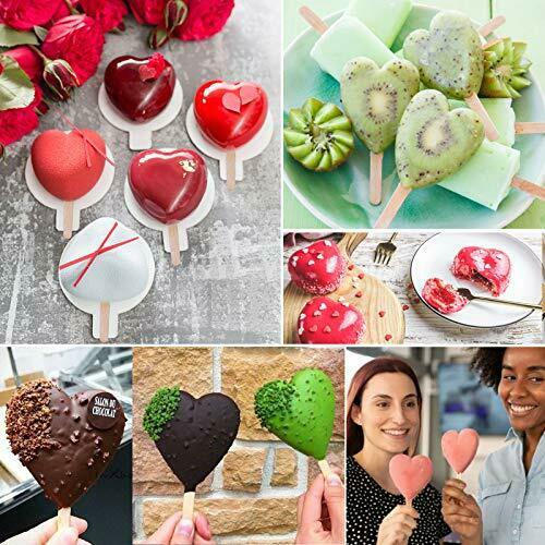 Palksky 2 Pack Large Popsicle Mold for Cakesicle Heart Cake Pop Mold/ 4 Cavit... - Fresh Stock Dated February 2026